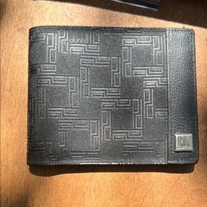Dunhill Embossed Black Leather Bifold Wallet
